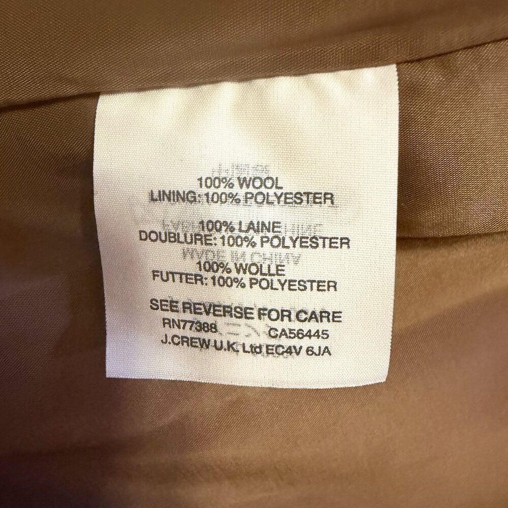 J.Crew Camel Double Serge Wool Fit & Flare Dress Sleeveless Sz 6 - Picture 7 of 11
